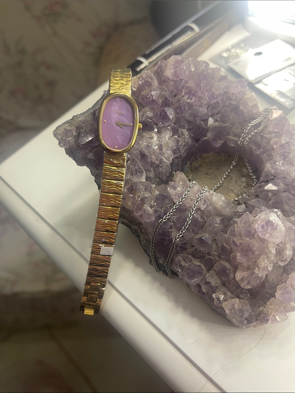 Gold-Tone Women's Watch With Purple Dial — image 2 of 4